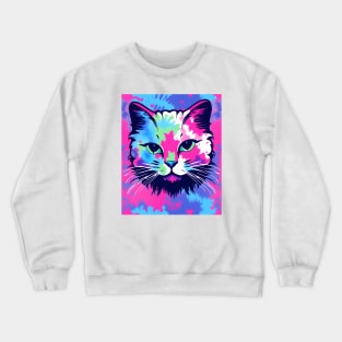 Tie Dye Cat Crewneck Sweatshirt